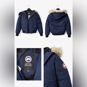Canada Goose Chilliwack Bomber Jacket with Fur Atlantic Navy XS NWT